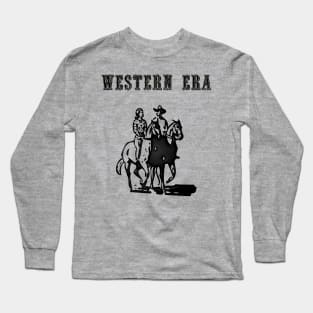 Western Era - Cowboy and Cowgirl on Horseback Long Sleeve T-Shirt